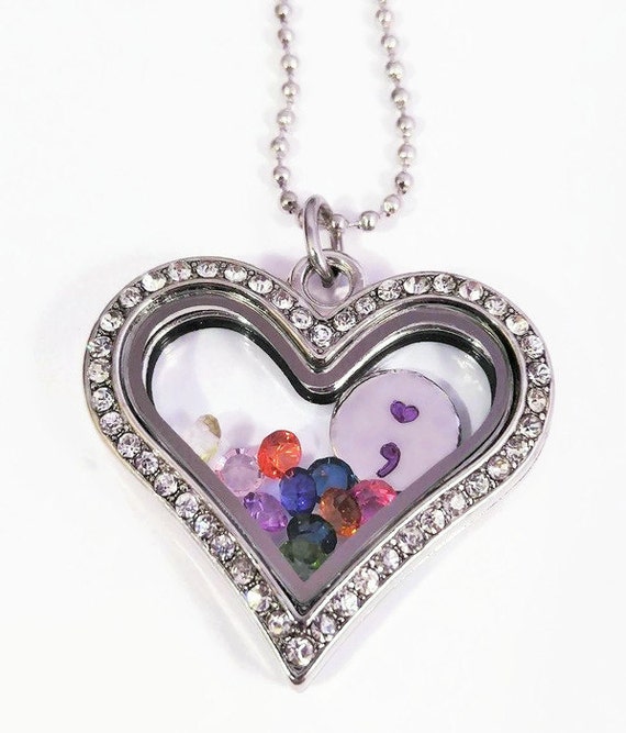 Rhinestone Floating Charm Locket 10 Different by QuietMindDesigns