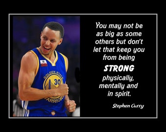 Basketball Wall Art Stephen Curry Motivation Quote by ArleyArt