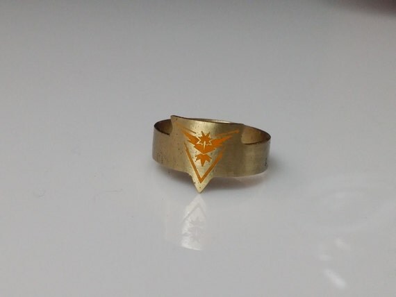 Pokemon Go Team Rings. Team Instinct. Team Yellow. Unisex Ring.
