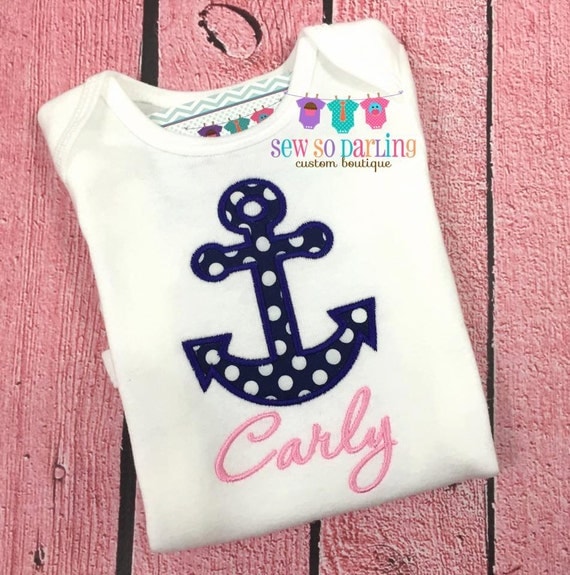 Baby Girl Anchor outfit Nautical outfit Baby by SewSoDarling