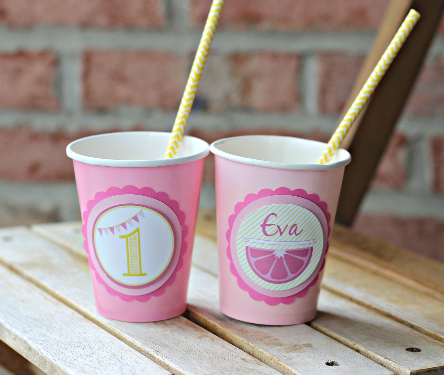 PINK LEMONADE DECORATIONS Lemonade Cup Party Cups Paper