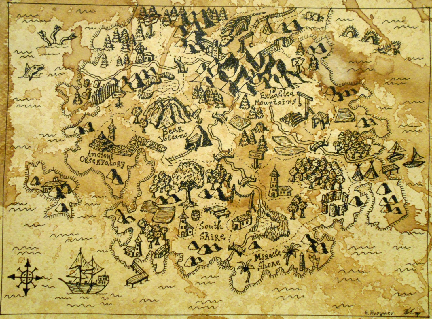 Старинная карта фэнтези