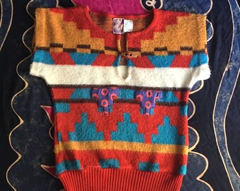 Phish Doughnuts And Antelope Tribal Aztec Sweater Top