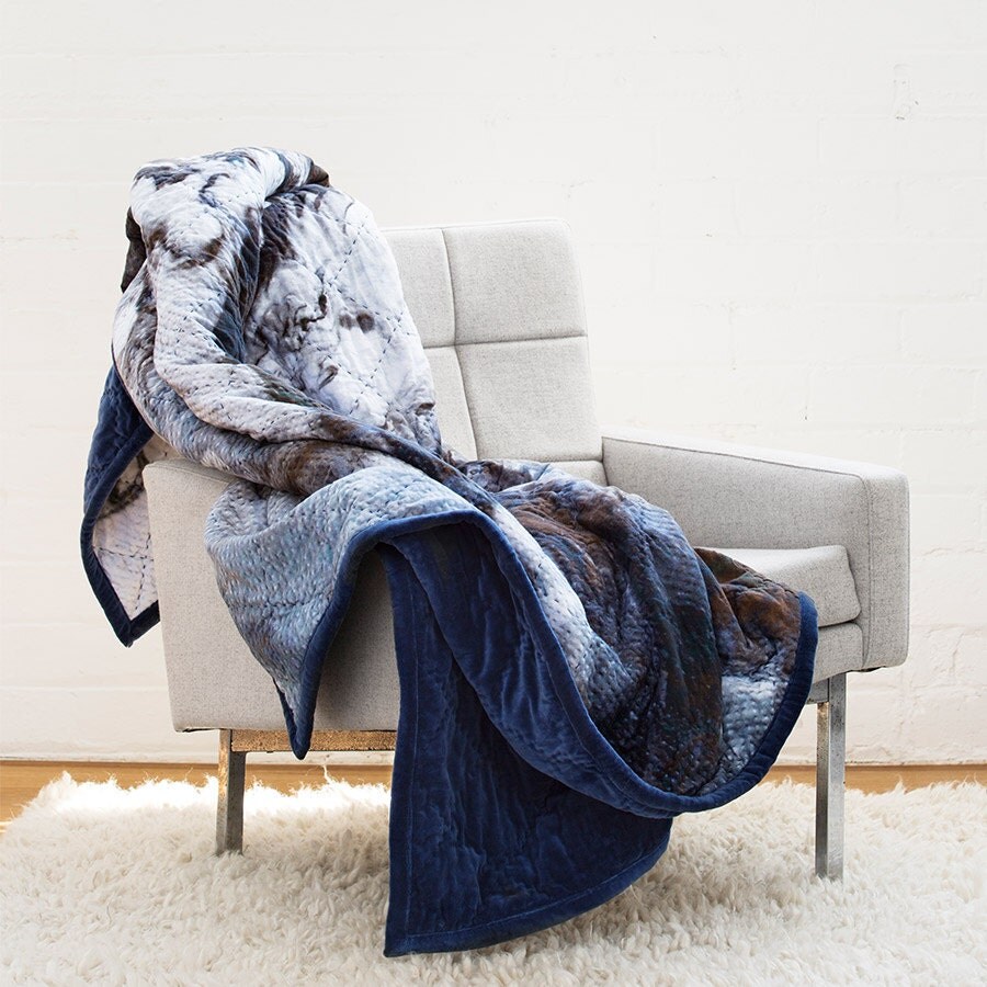 Copper Night Quilt Digitally Printed Velvet Quilt by SqueakDesign