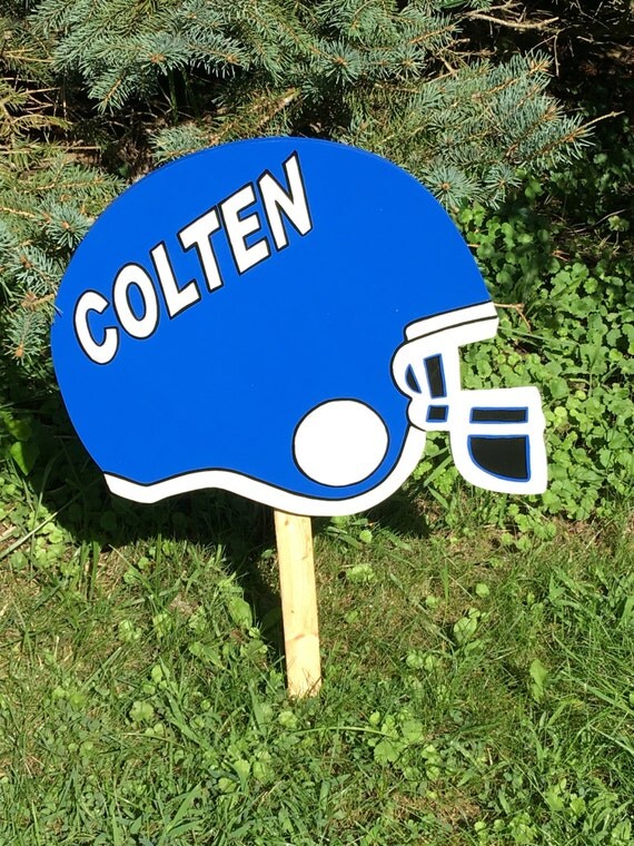 Items similar to Football Helmet personalized yard sign. Name & number