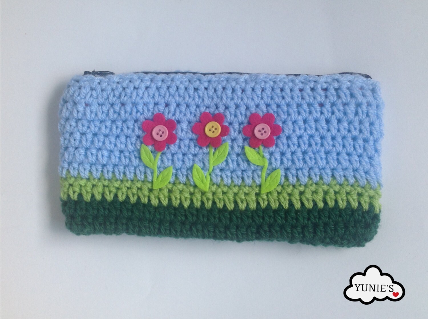 Crochet Flower pouch Crochet Purse Pencil Case Cute Pouch