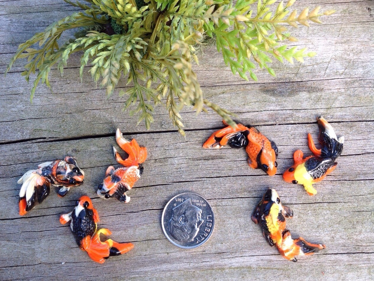Set of 3 Tiny Miniature Koi Fish Fairy Pond Koi Fish Diorama