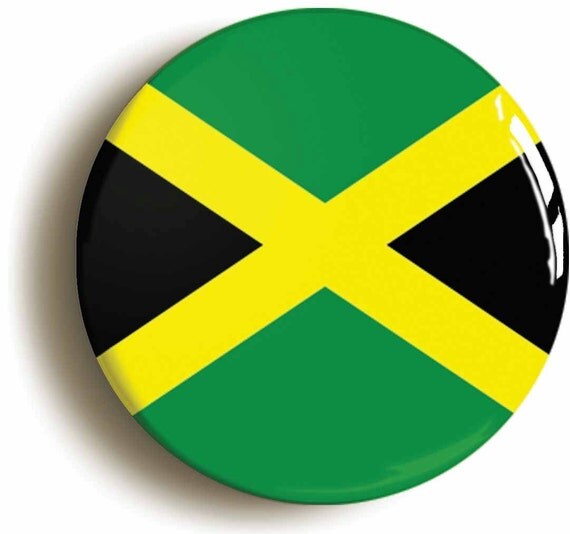 Jamaica Flag Badge Button Pin Size is 1inch by PinItOnBadges