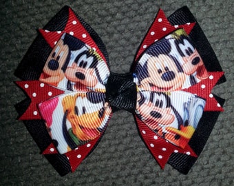 Mickey Minnie Donald Duck Goofy Pluto Handmade Boutique Bow