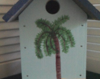 Wren Birdhouse - Palm Tree Decor - Made From Cypress and Cedar