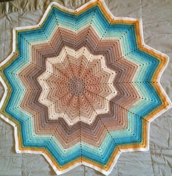 Tropical Island Ripple Crochet Baby Blanket