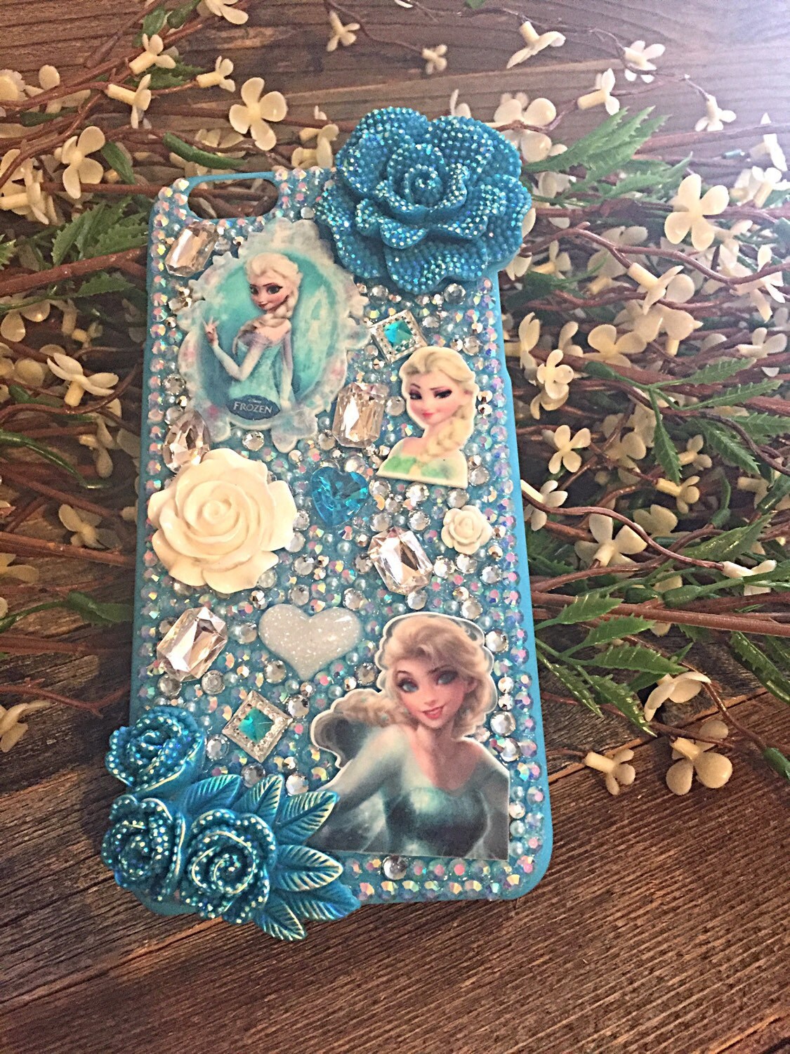 Frozen iPhone 6 Plus elsa case elsa blue phone case bling