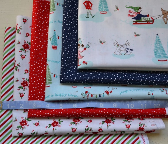 Christmas Fabric Bundle Pixie Noel 6 Fat Quarters by ChristmasJul