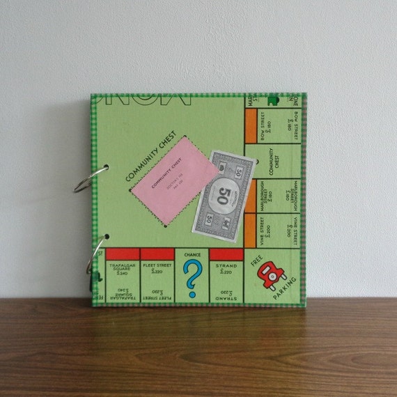 Scrapbook From Upcycled London Monopoly Board