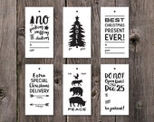 Printable Gift Tag, Printable Holiday Gift Tags, Printable Christmas Tags, Printable Christmas Gift Tags, Black and White Digital Labels