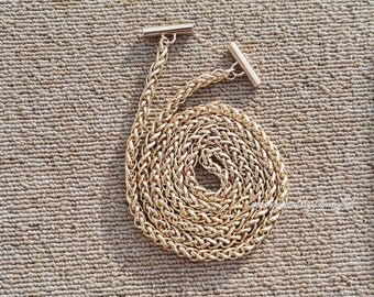 1pc 100-120cm DIY Top 7mm Width Light golden Chains fox tail Chain Herringbone Chain Snake Chain Snake Purse Chain With T-bars