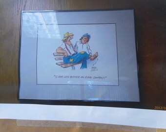 Bill Monroe Cartoon Print Black 16 x 20 Frame How to Retire