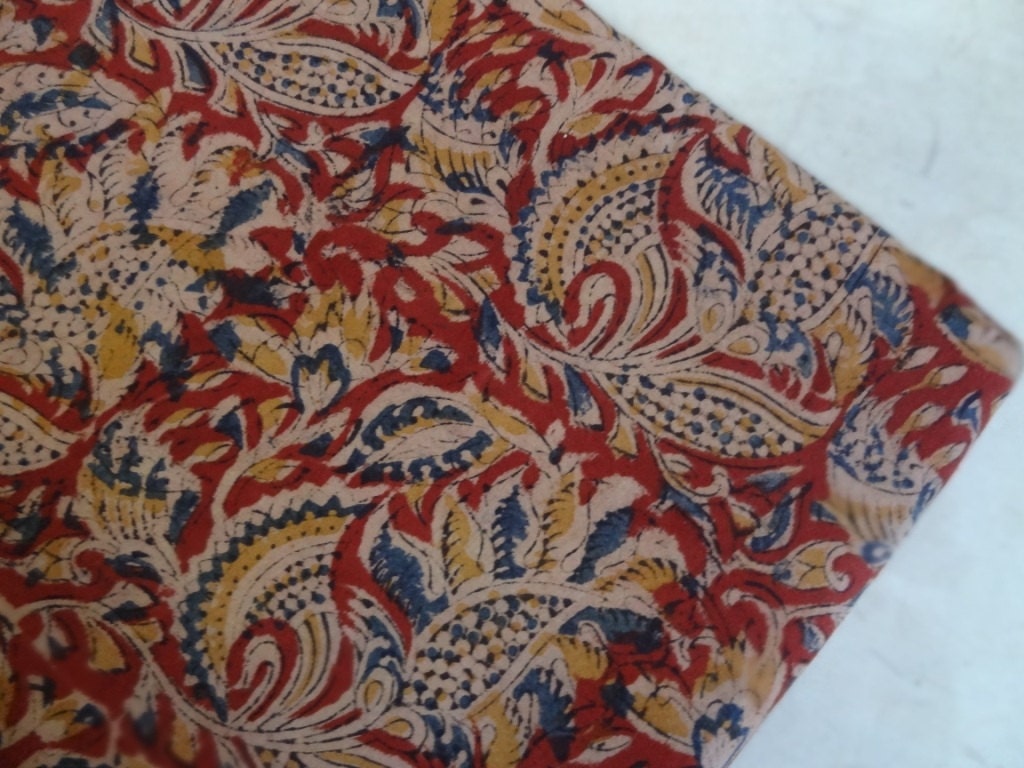 floral print Kalamkari fabric Indian fabric block print fabric