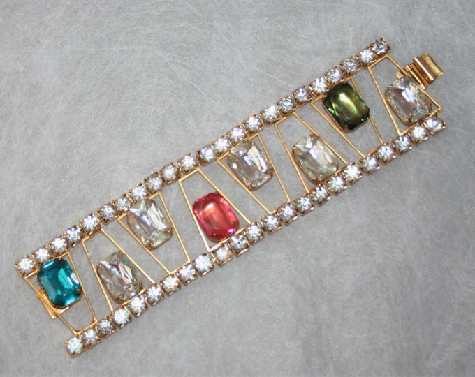 Precious Wide Bracelet Signed Marcy Feld Vintage