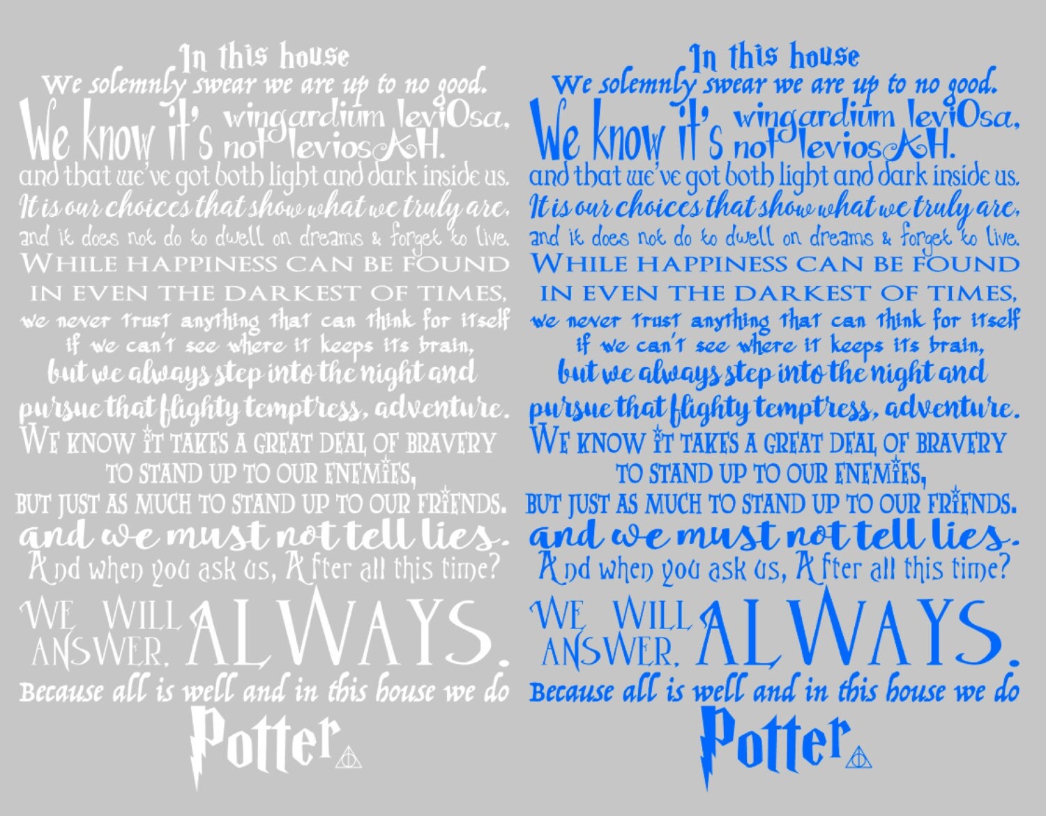 SMALL & MEDIUM In this House We Do Potter We do Harry Potter