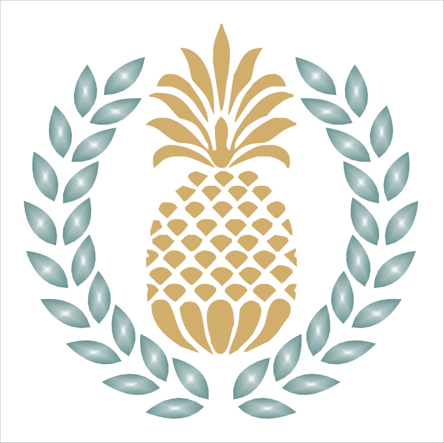 Pineapple Laurel Wreath STENCIL 6 sizes available
Cute Pineapple Stencil