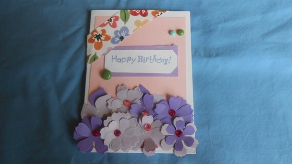 Birthday cardpaper flower cardflower decorated by jmbpaperdesigns