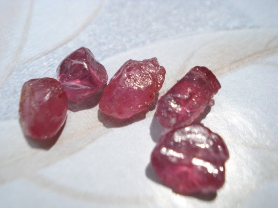 Red Rubies 5 Raw Rough Red Ruby Lot Natural Big Gemstones