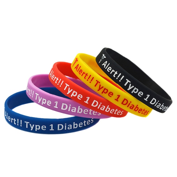 Medical Type 1 Diabetes Alert Awareness Silicone Bracelet