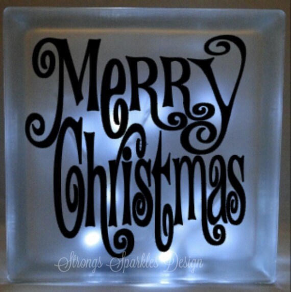 Merry Christmas Vinyl Decal DIY for Glass Block