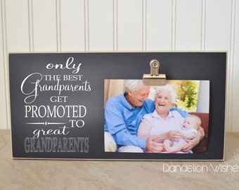 6x12 Size Frame : Only The Best Grandparents Get Promoted to Great Grandparents, Grandparent Promotion, Pregnancy Reveal, Grandparents Day