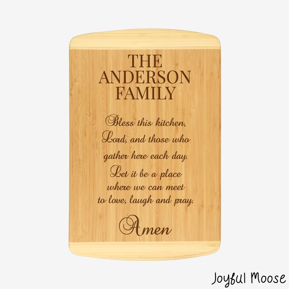 Christian Wedding Gift Personalized Wood Cutting Board