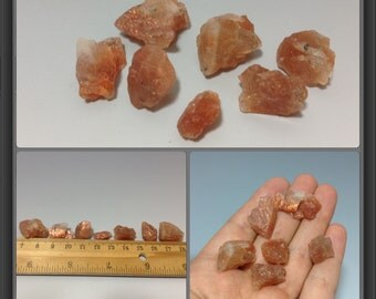 Sunstone from Tanzania- Natural Rough 7 stones - 15 to 22mm long