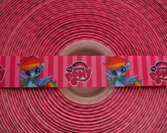 RAINBOW DASH My Little Pony 7/8" 22mm Grosgrain Hair Bow Craft Ribbon 2820