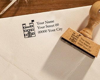 Return address stamp "Castle", personalised stamp, custom stamp, address stamp, name stamp, 320