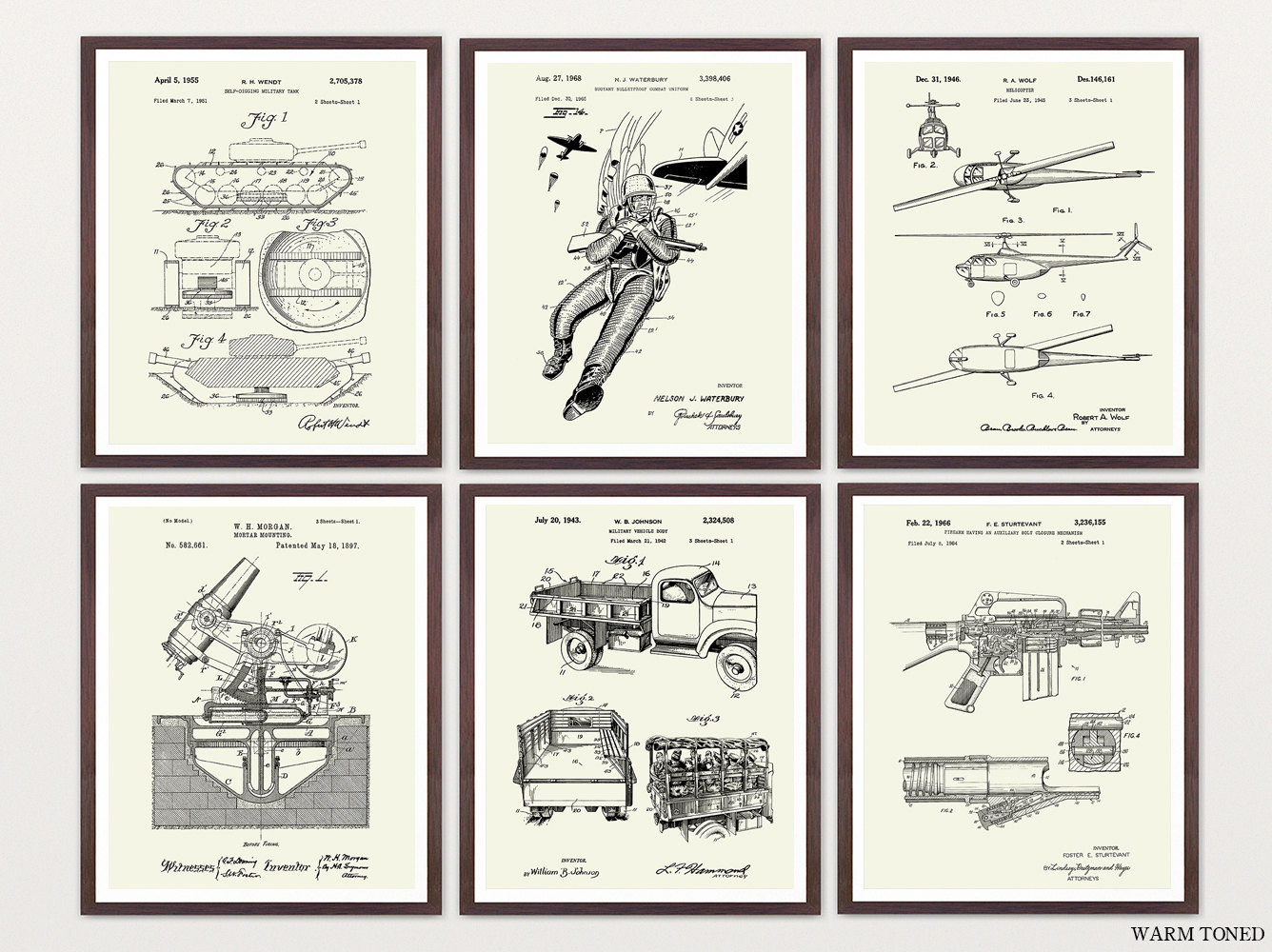 Military Patent Posters Military Art Military Wall Art