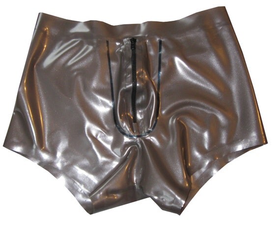 Latexrubbergummi Mens Boxer Shorts Zipper Up Front 9067