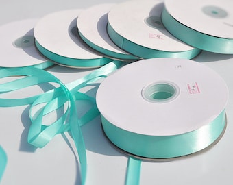 100yards Tiffany Blue Satin Ribbon ,aqua Trim, Craft, Wedding trimming, Cards ribbon wholesale