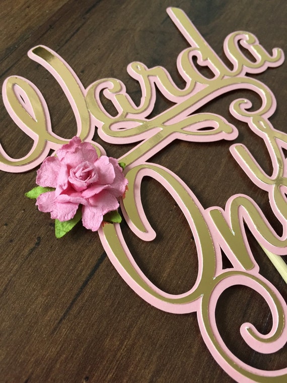 Gold Mirror Rosette Cake Topper custom by