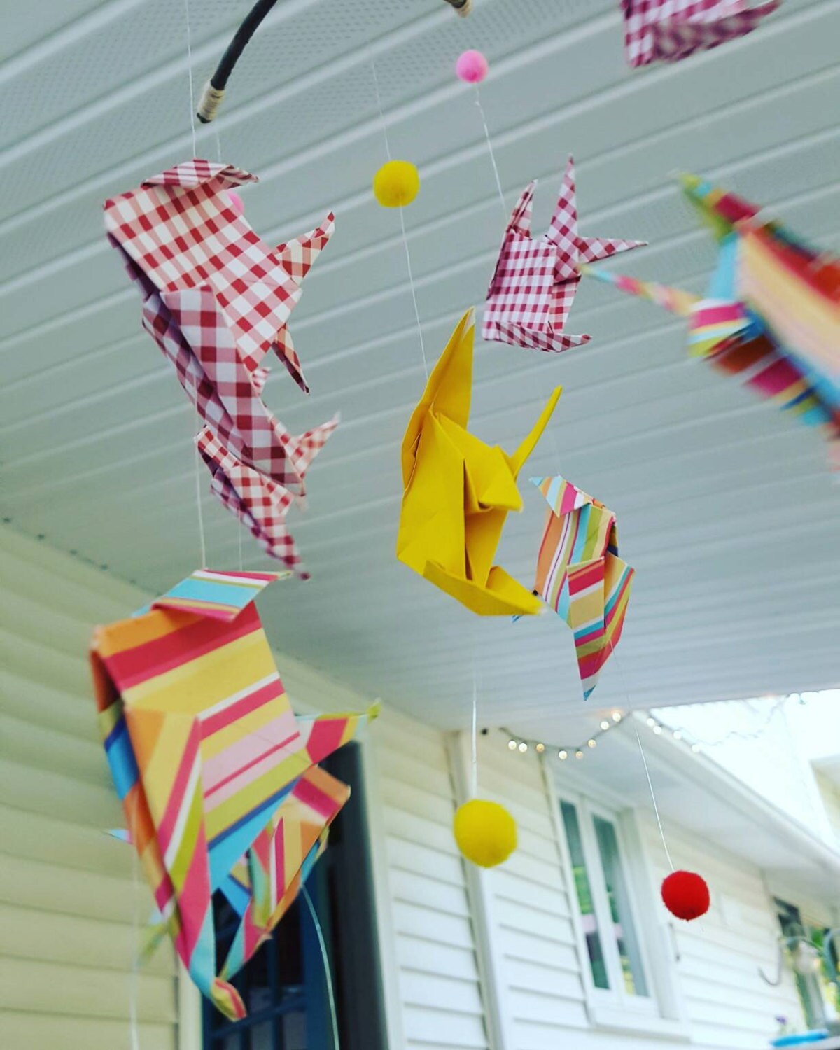 FISH MOBILE crib handmade nursery origami bedroom baby shower