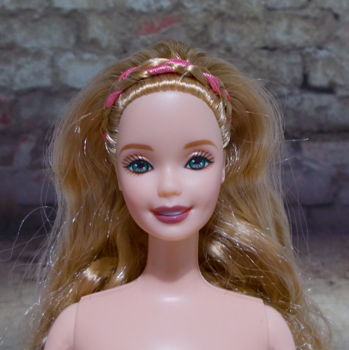 Vintage Nude Blonde Barbie Doll Smiling Face Pale Skin Sweet