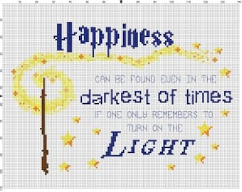 Happiness Can be found in the darkest of times - Harry Potter Cross Stitch Pattern - Instant Download