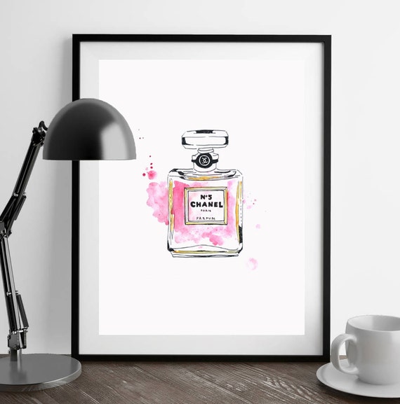 Original aquarell malerei von rosa coco chanel von frankieandpearl
