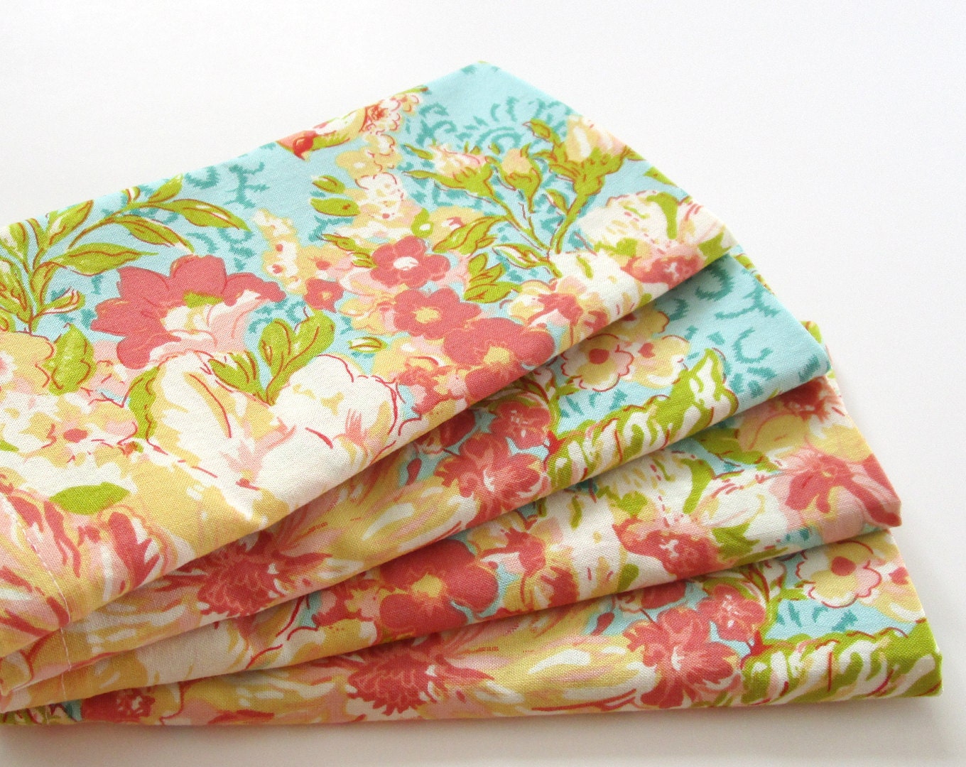 Large Cloth Napkins Set of 4 Coral Pink Orange by ClearSkyHome