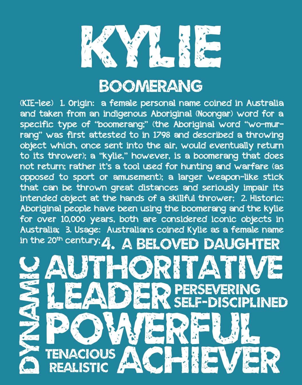 KYLIE Personalized Name Print / Typography Print / by OhBabyNames
