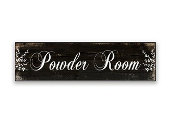 Black and white powder room signs Bathroom signs Restroom decor Business signs Elegant Powder room signs boutique signs 18.25"x5"