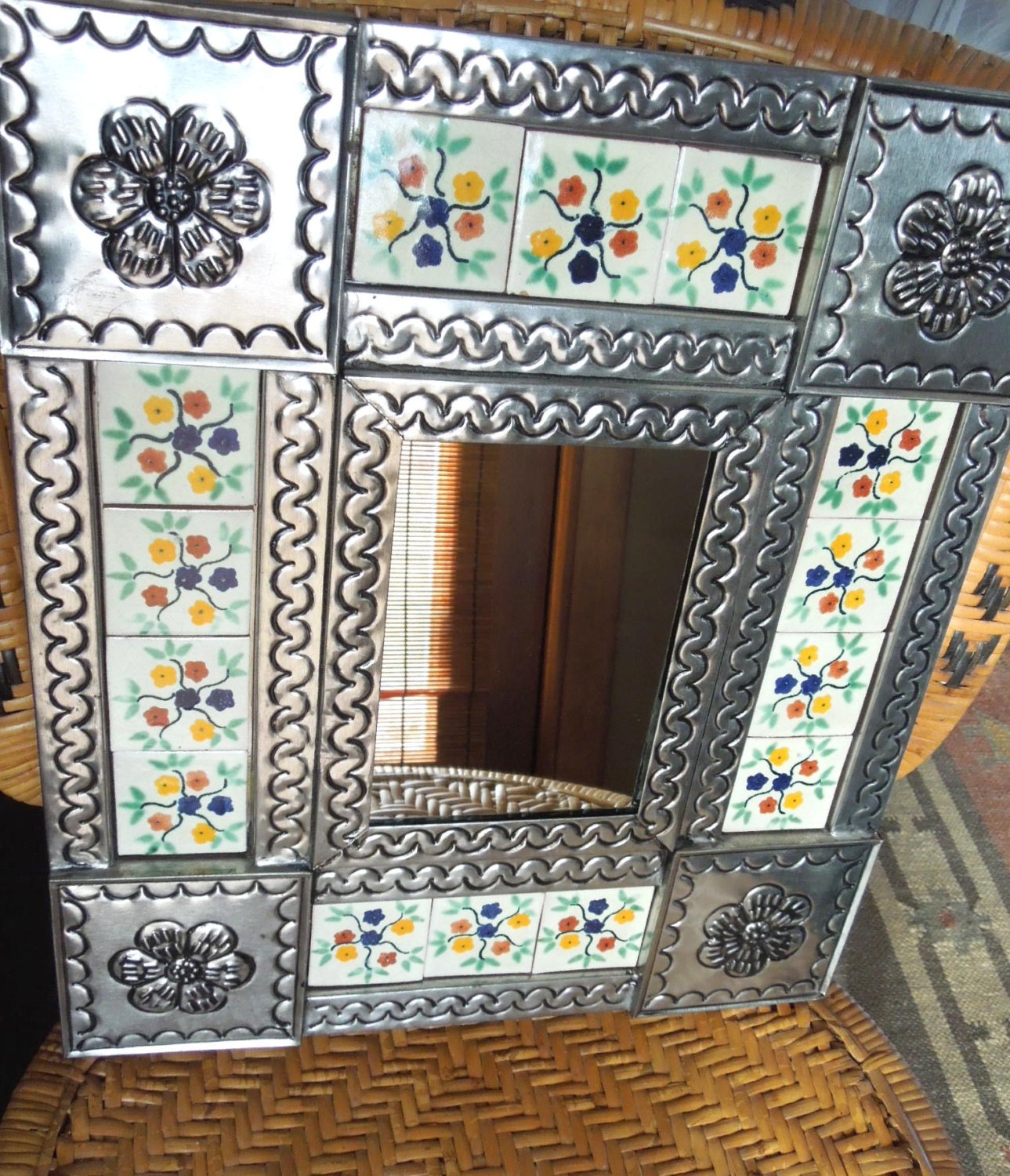 Wall mirror wall decor Boho style metal frame by GUTTERSNIPES
