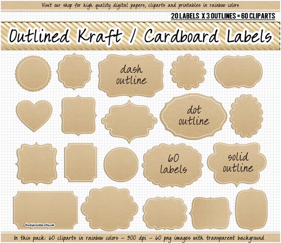 sale kraft paper label clipart digital cardboard labels kraft