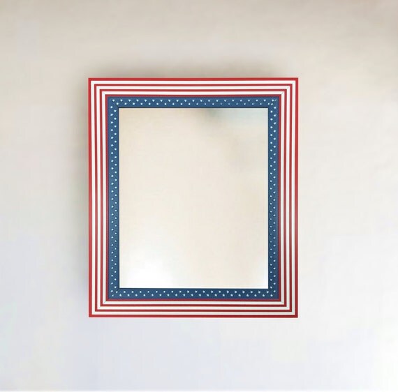 Patriotic American Flag Framed Mirror Sizes 8x10