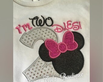 I'm Twoodles Minnie Mouse Birthday Shirt/Personalized