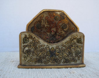 Mid Century Hollywood Regency Coasters 6 in Boxed Organizer Carrier